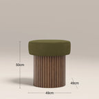 Alexis Storage Pouffe | Moss Green Sustainable Mohair Velvet & Walnut