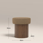 Alexis Storage Pouffe | Speckled Cappuccino Boucle & Walnut