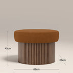 Alexis Storage Footstool | Caramel Brown Sustainable Mohair Velvet & Walnut