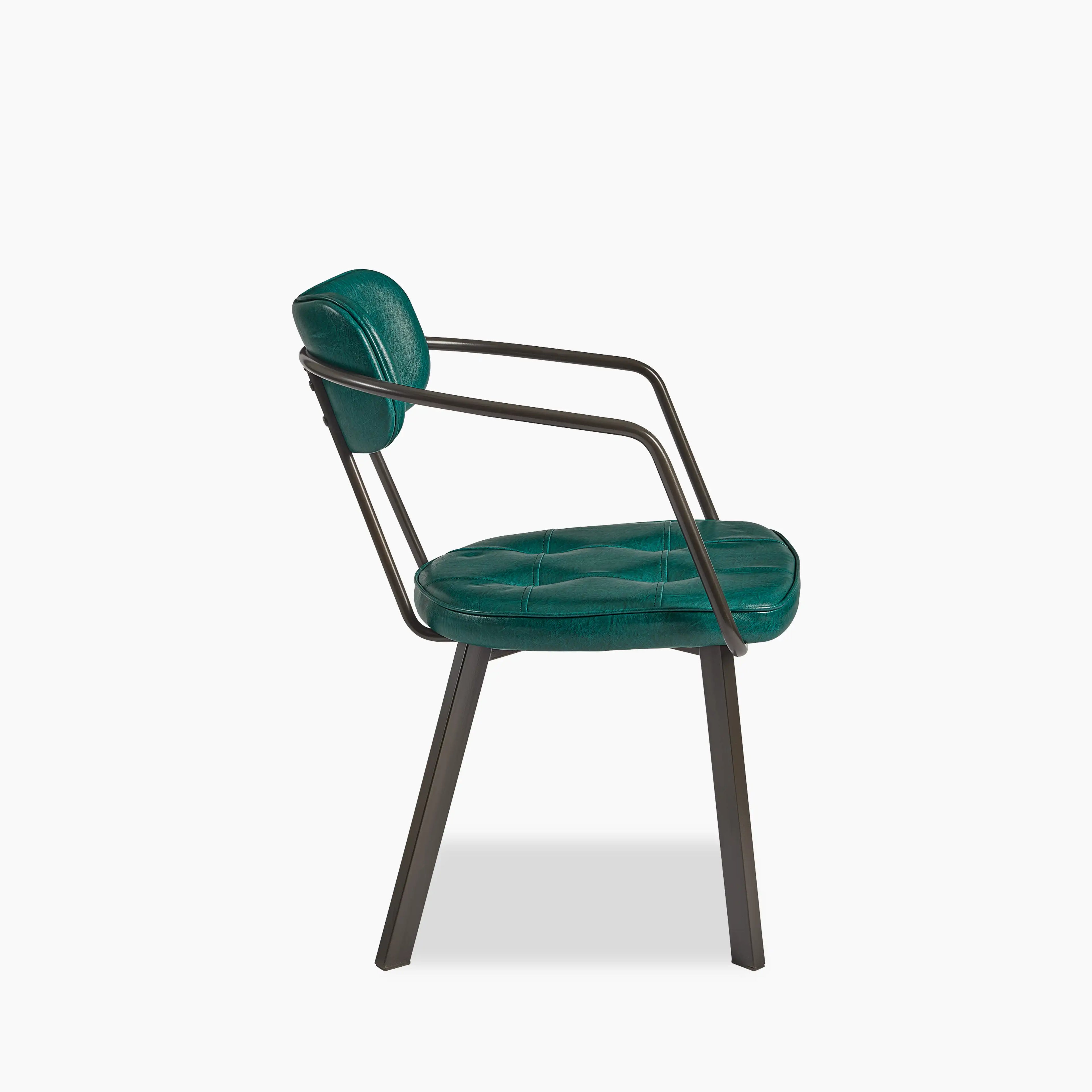 Algora Carver Dining Chair | Teal Faux Leather & Gunmetal