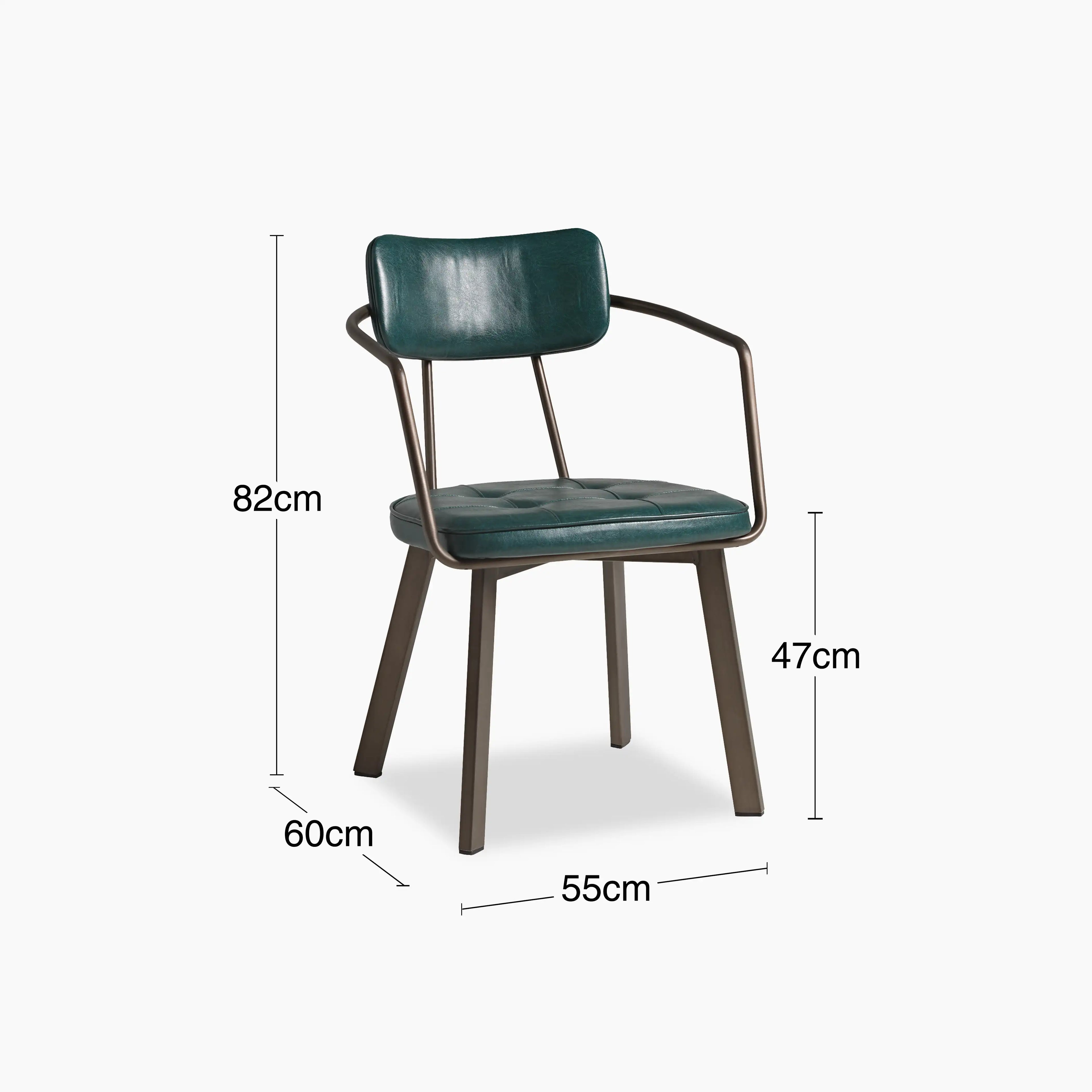Algora Carver Dining Chair | Teal Faux Leather & Gunmetal