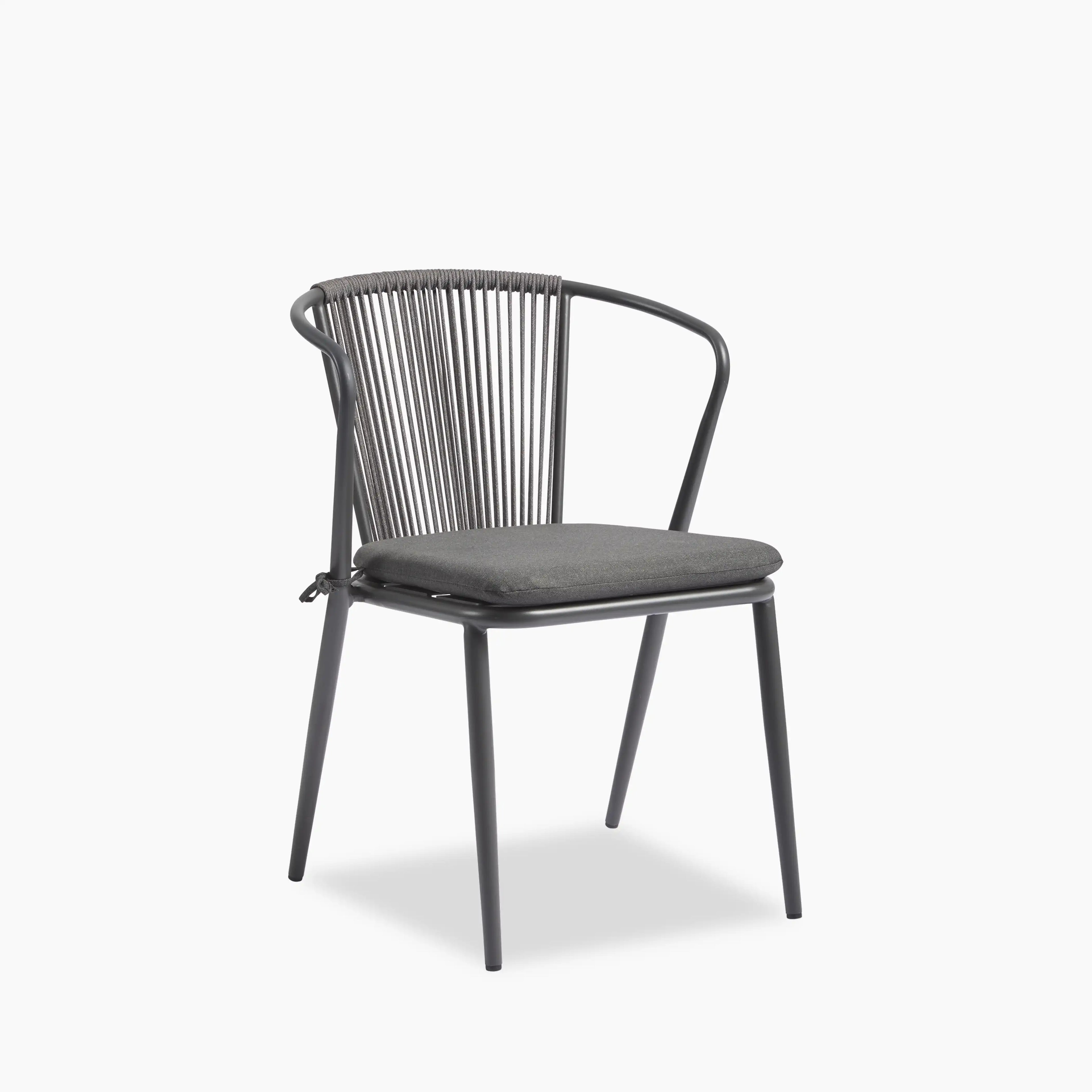 Lombard Carver Dining Chair | Charcoal Grey Fabric & Charcoal Grey
