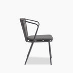 Lombard Carver Dining Chair | Charcoal Grey Fabric & Charcoal Grey