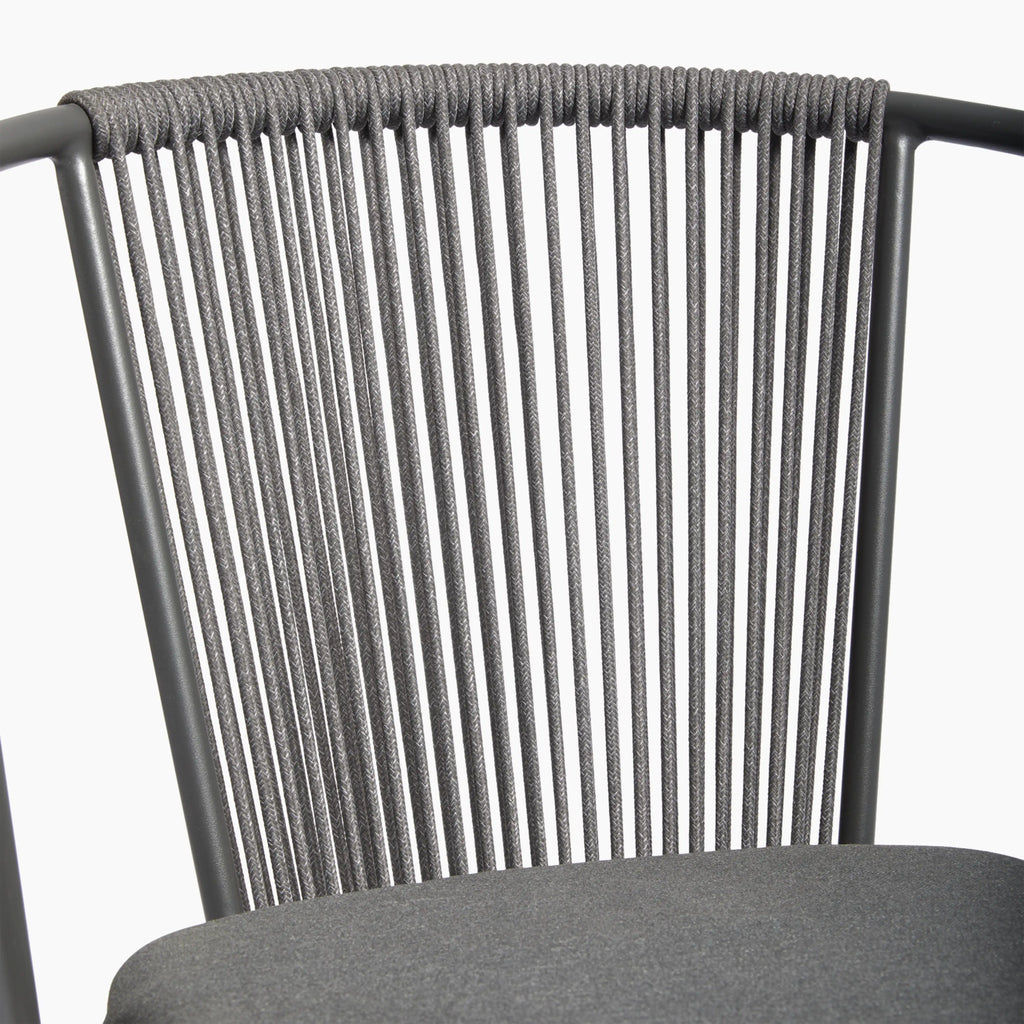 Lombard Carver Dining Chair | Charcoal Grey Fabric & Charcoal Grey