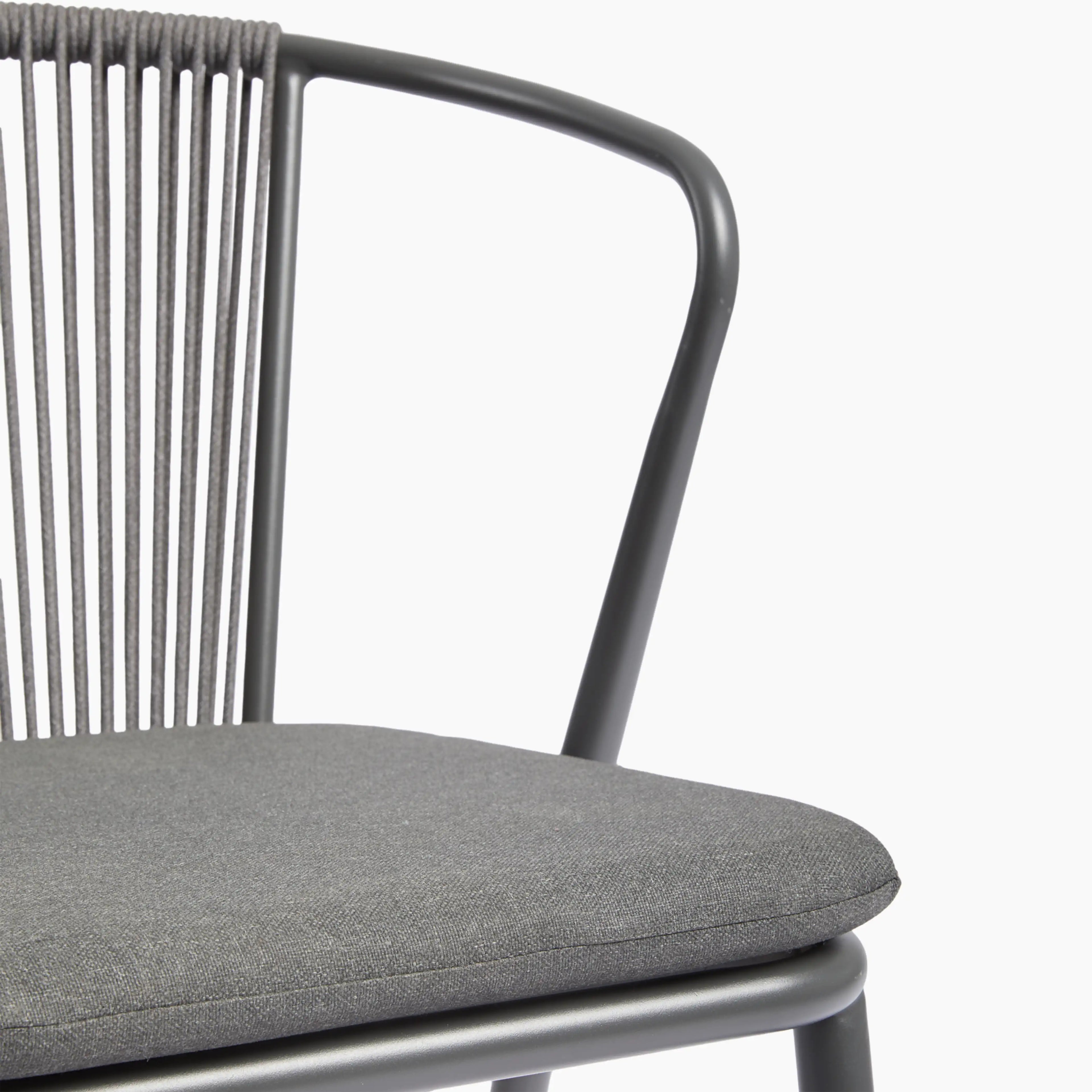 Lombard Carver Dining Chair | Charcoal Grey Fabric & Charcoal Grey