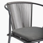 Lombard Carver Dining Chair | Charcoal Grey Fabric & Charcoal Grey
