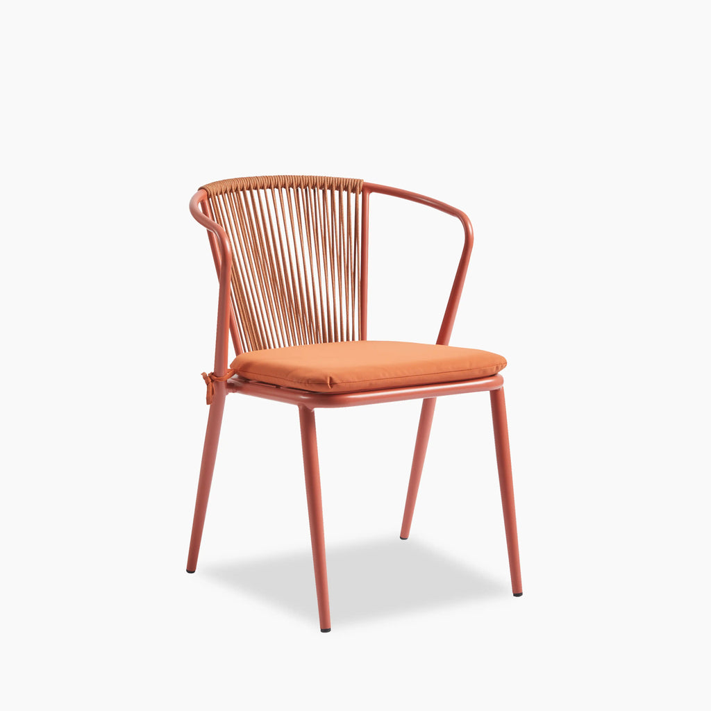 Lombard Carver Dining Chair | Burnt Orange Fabric & Burnt Orange