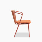 Lombard Carver Dining Chair | Burnt Orange Fabric & Burnt Orange