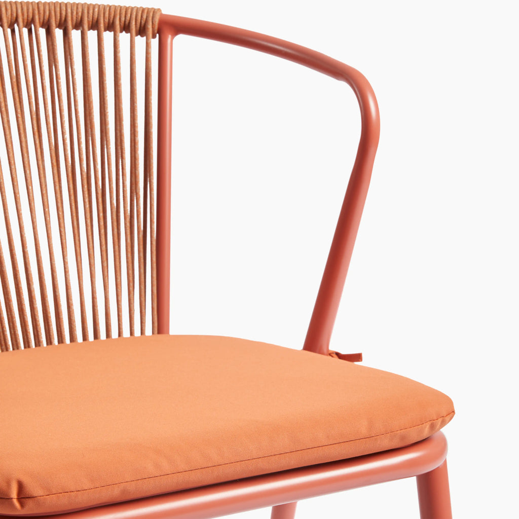 Lombard Carver Dining Chair | Burnt Orange Fabric & Burnt Orange