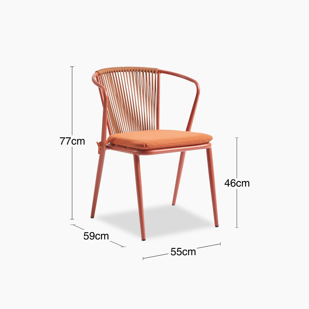 Lombard Carver Dining Chair | Burnt Orange Fabric & Burnt Orange