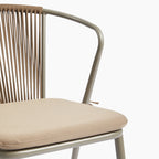 Lombard Carver Dining Chair | Taupe Fabric & Taupe