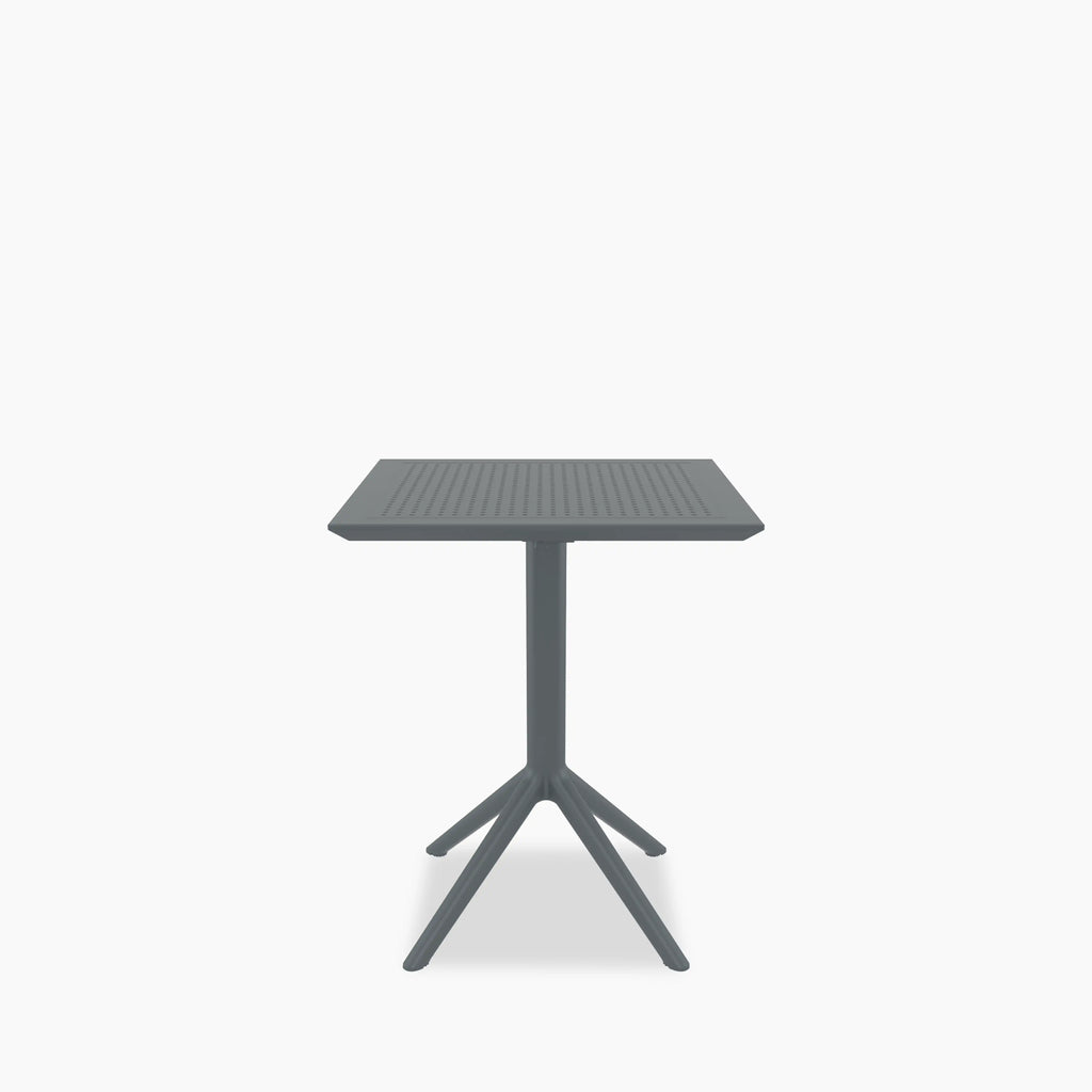 Aiden 4 Seat Square Folding Cafe Table | Dark Grey & Grey