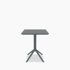 Aiden 4 Seat Square Folding Cafe Table | Dark Grey & Grey