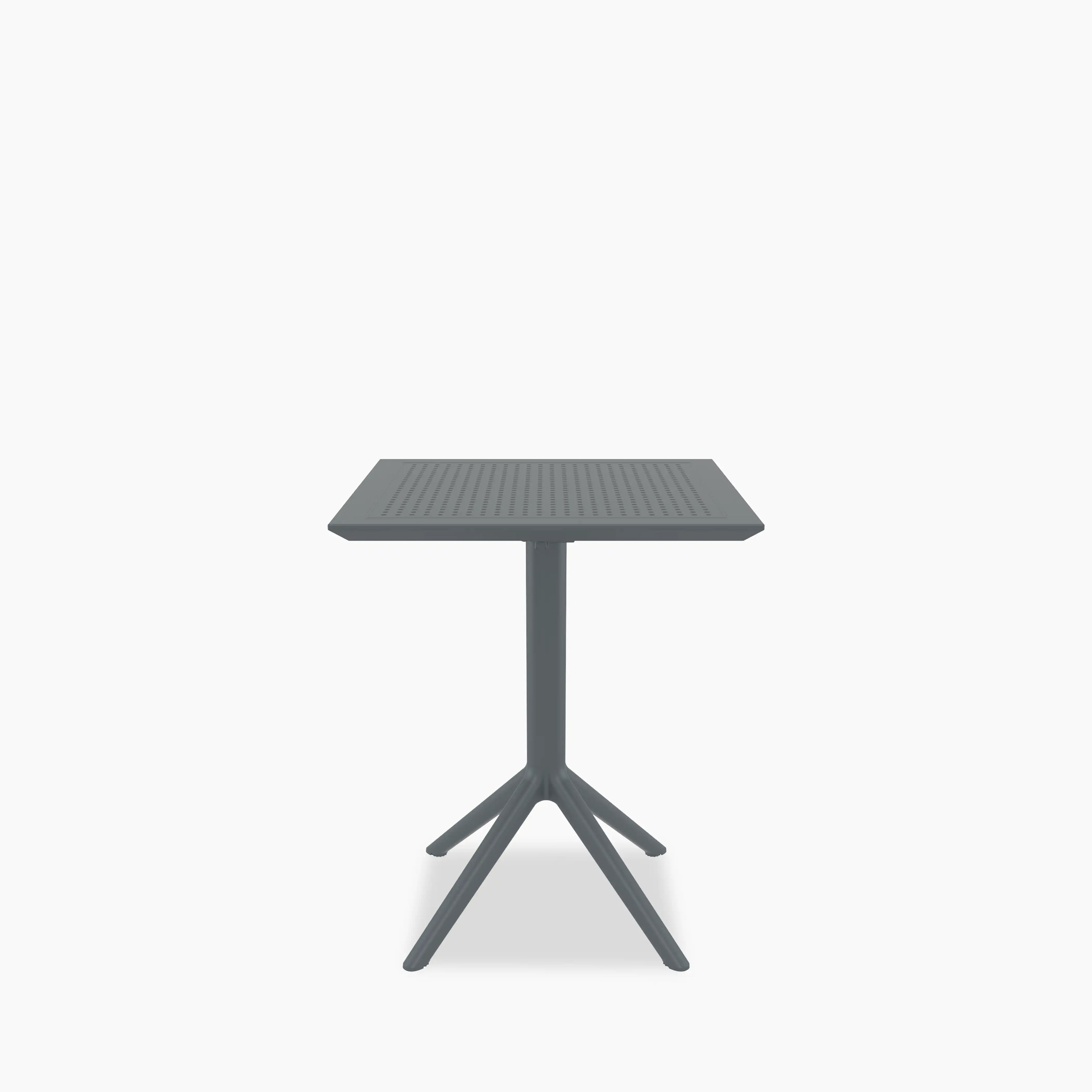 Aiden 4 Seat Square Folding Cafe Table | Dark Grey & Grey