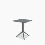Aiden 4 Seat Square Folding Cafe Table | Dark Grey & Grey