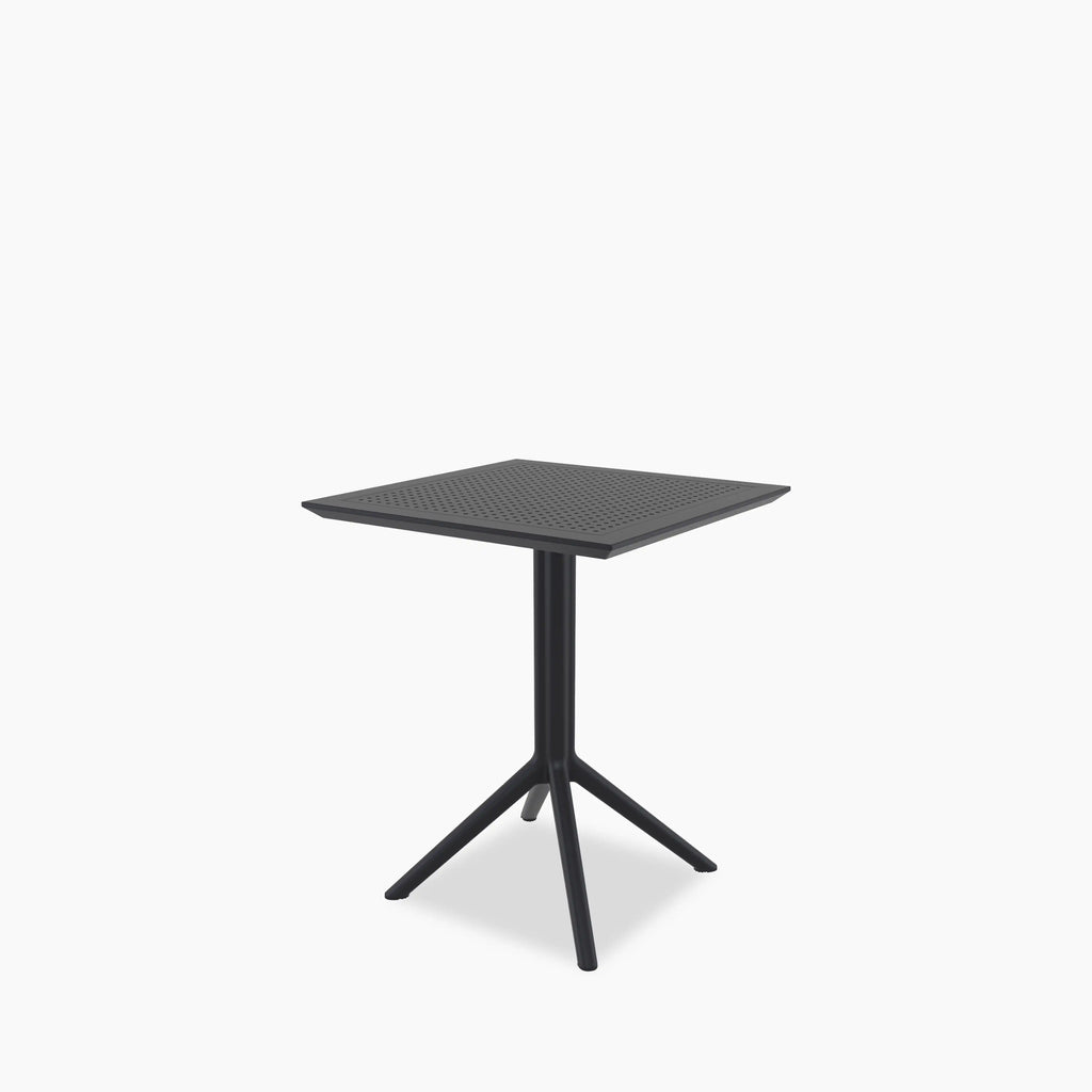 Aiden 4 Seat Square Folding Cafe Table | Black