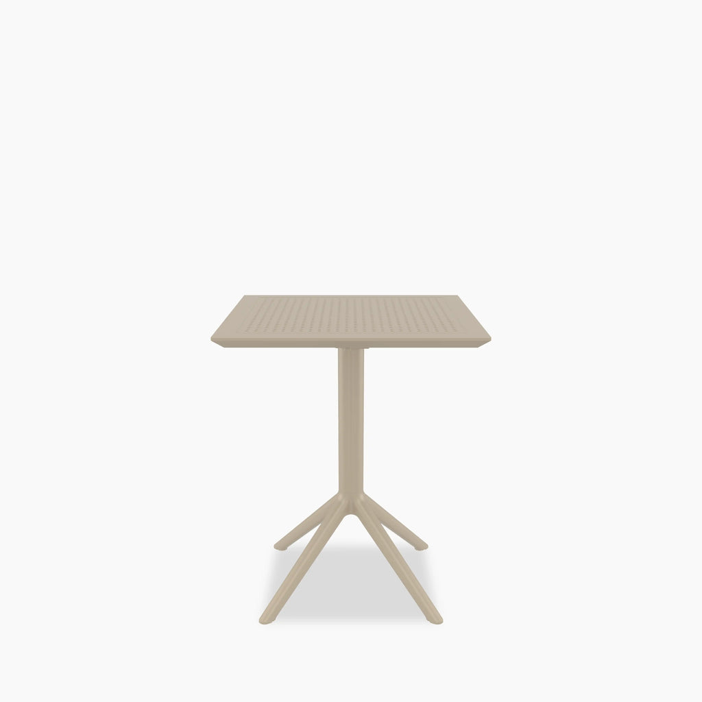Aiden 4 Seat Square Folding Cafe Table | Taupe