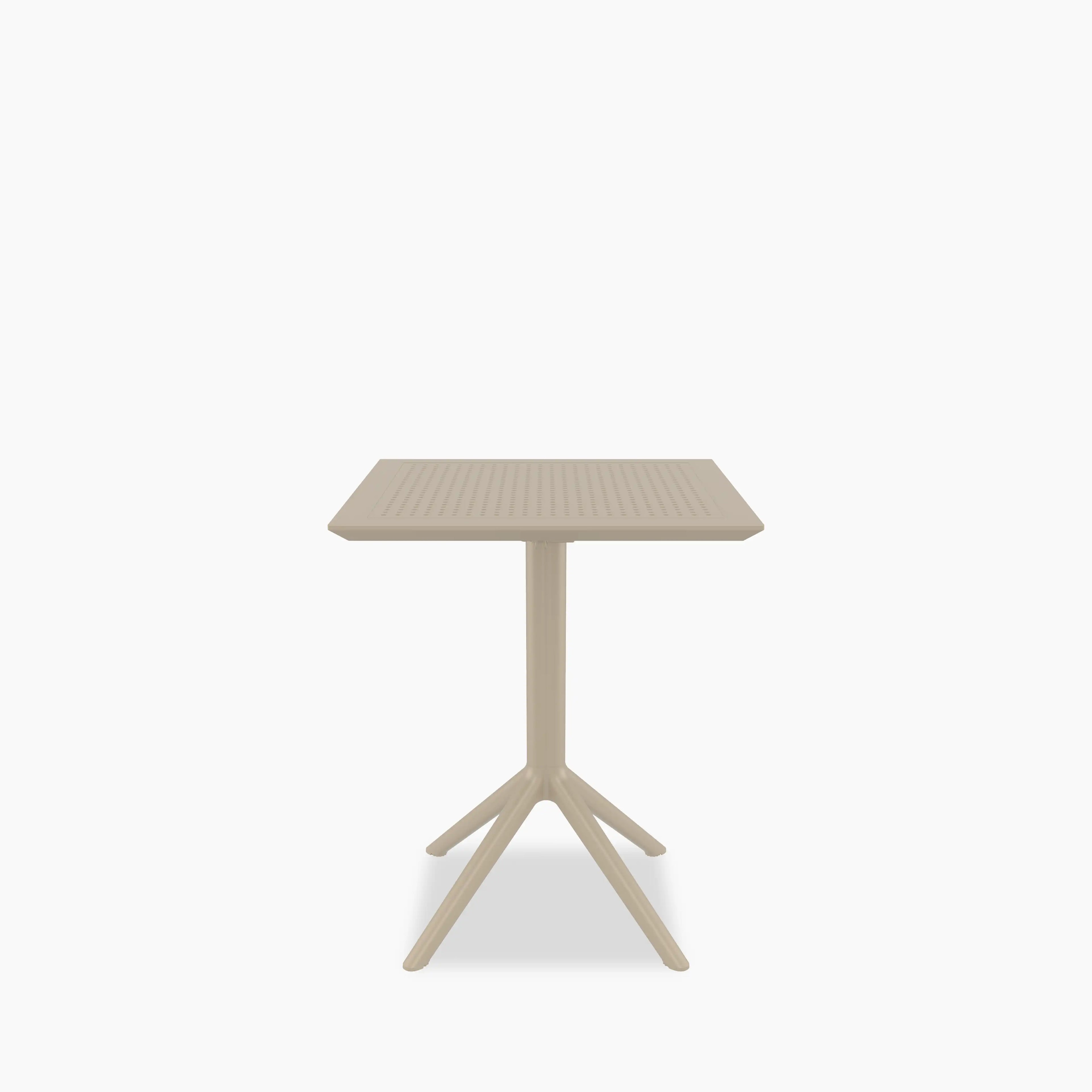 Aiden 4 Seat Square Folding Cafe Table | Taupe