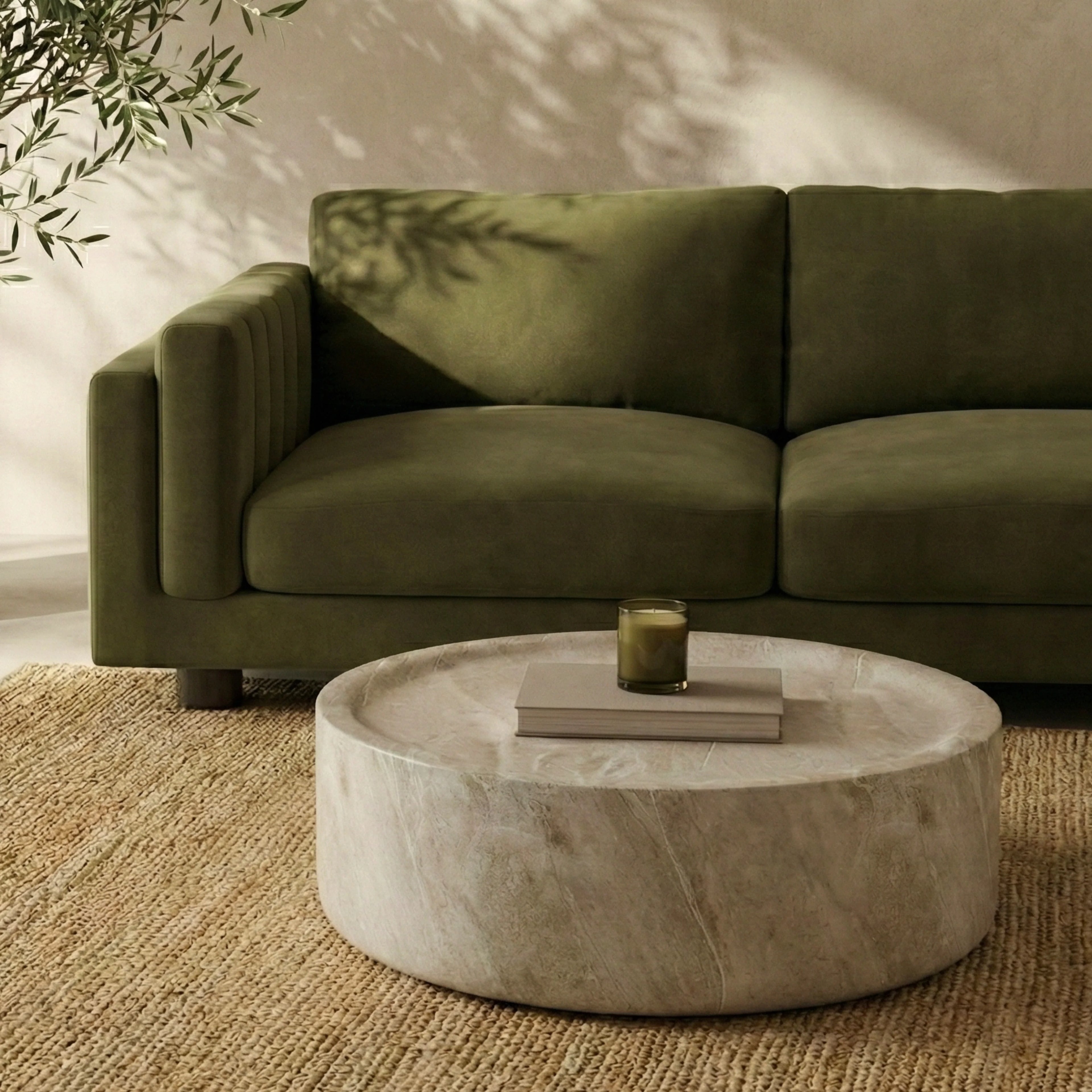 Ingrid Round Coffee Table | Stone Effect