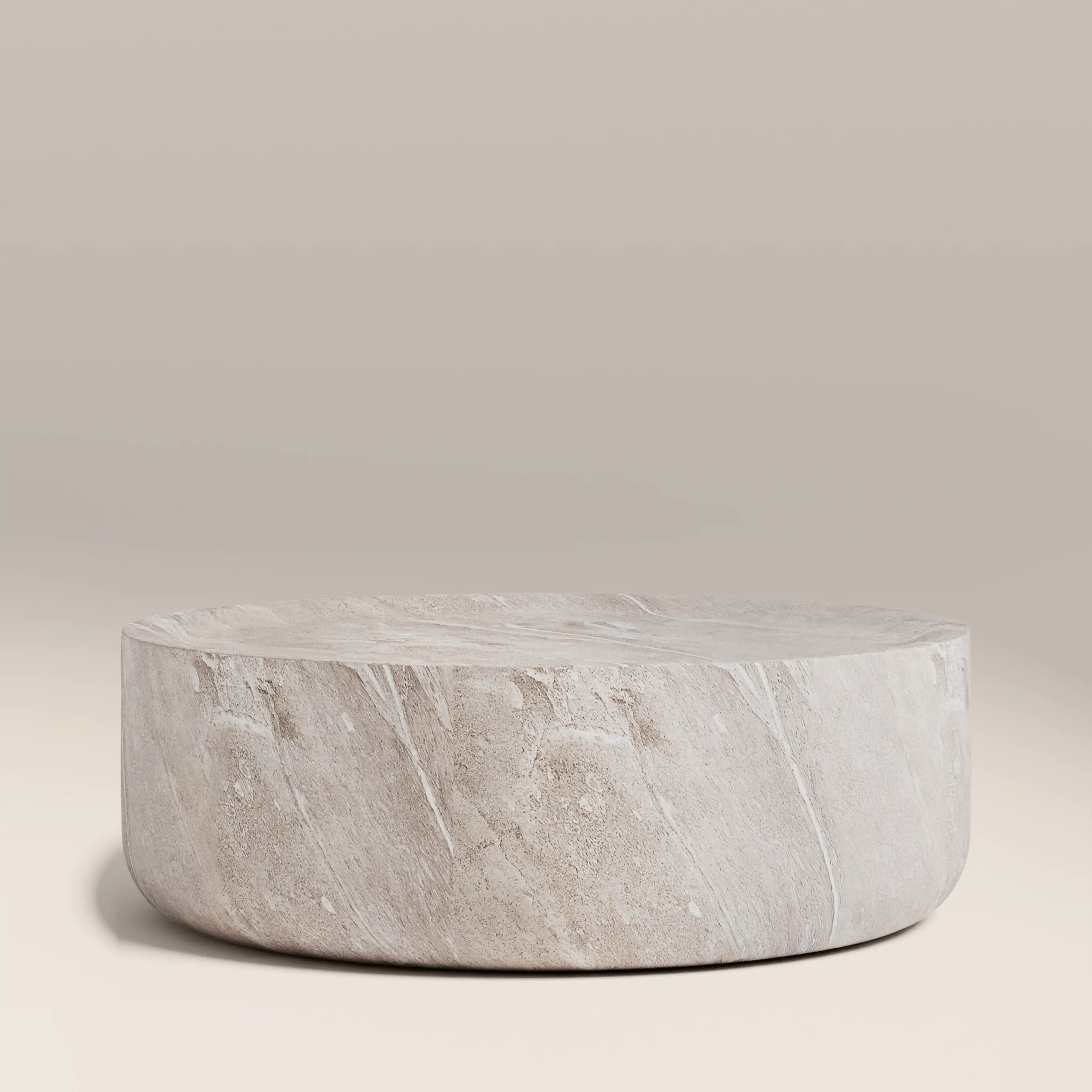 Ingrid Round Coffee Table | Stone Effect