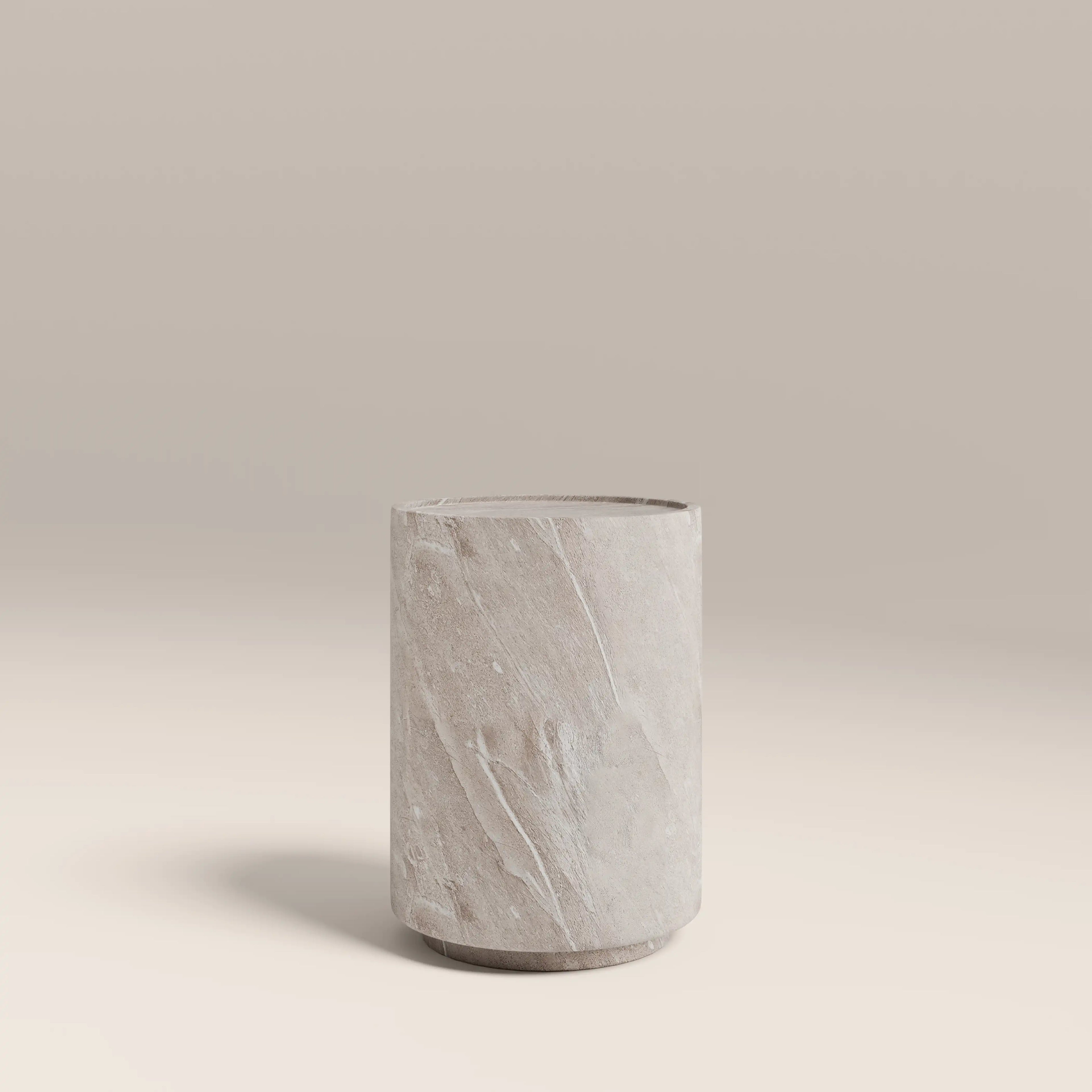 Ingrid Round Side Table |Stone Effect