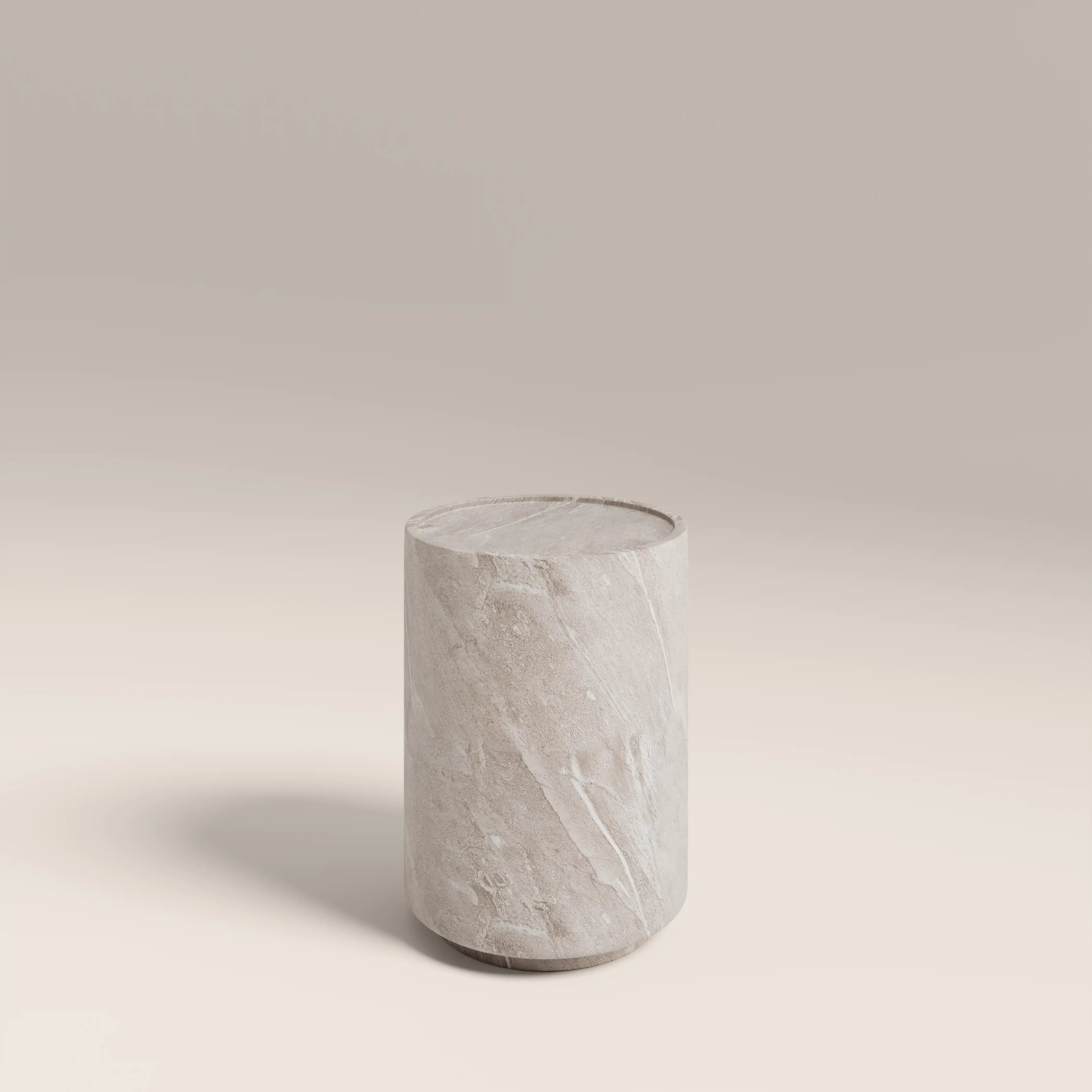 Ingrid Round Side Table |Stone Effect