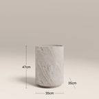 Ingrid Round Side Table |Stone Effect