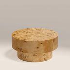 Dalton Round Wooden Coffee Table | Burl Wood
