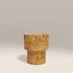 Dalton Round Wooden Side Table | Burl Wood