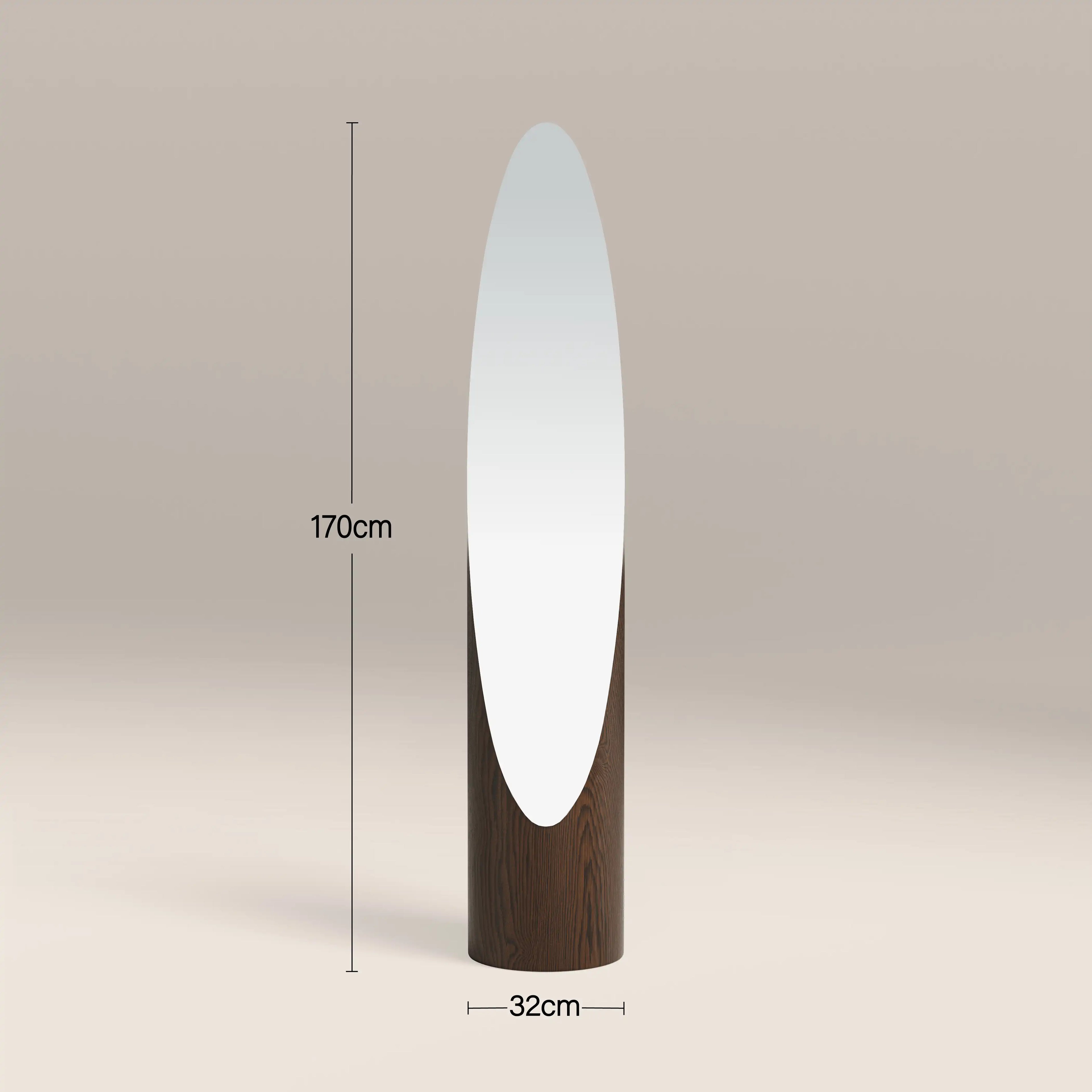 Finn Full Length Floor Mirror, 170 x 32 cm| Dark Walnut