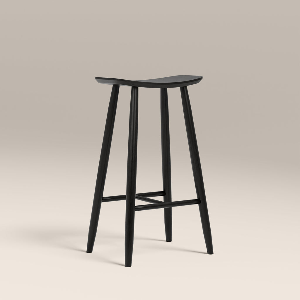 Hatton Wooden Bar Stool | Black