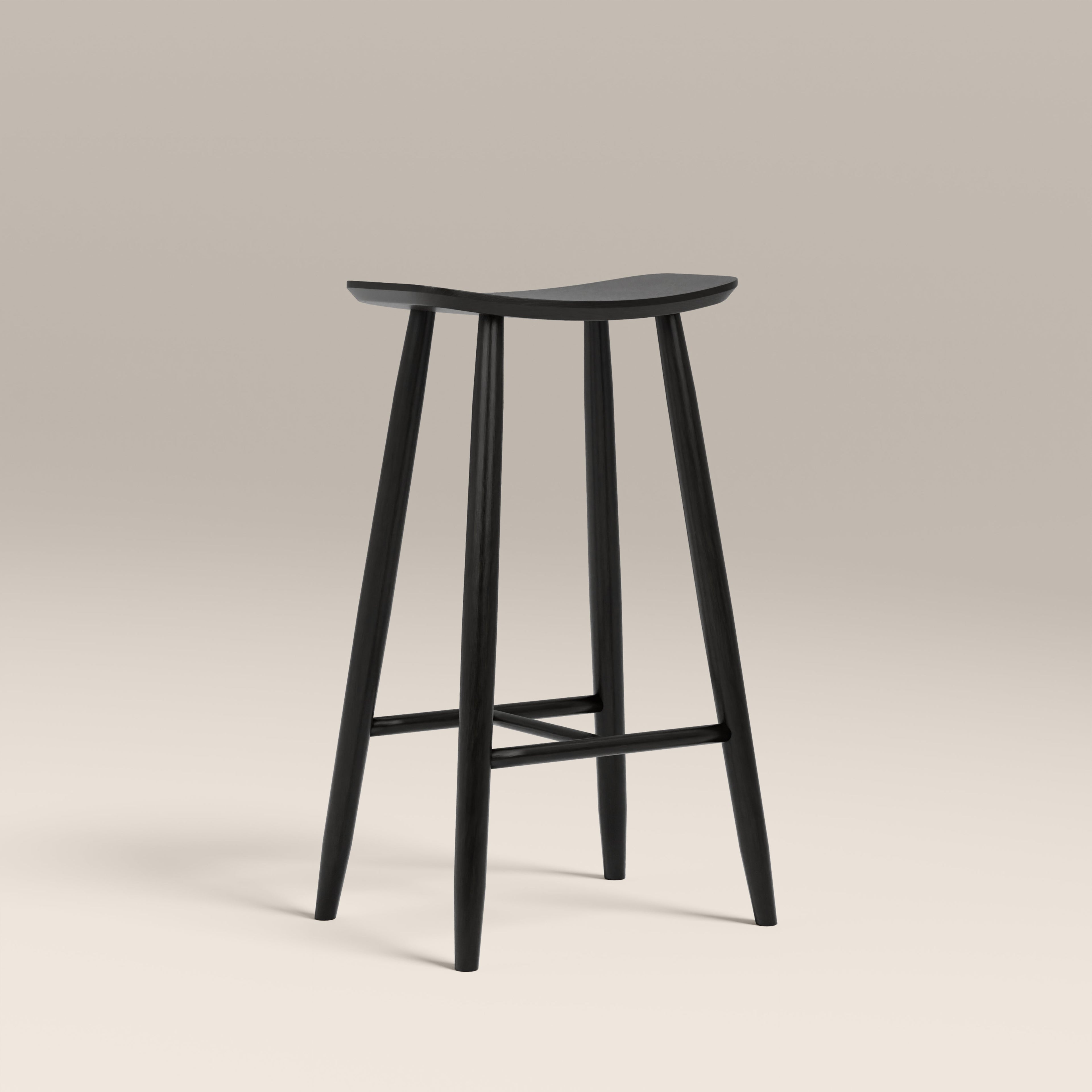 Hatton Wooden Bar Stool | Black