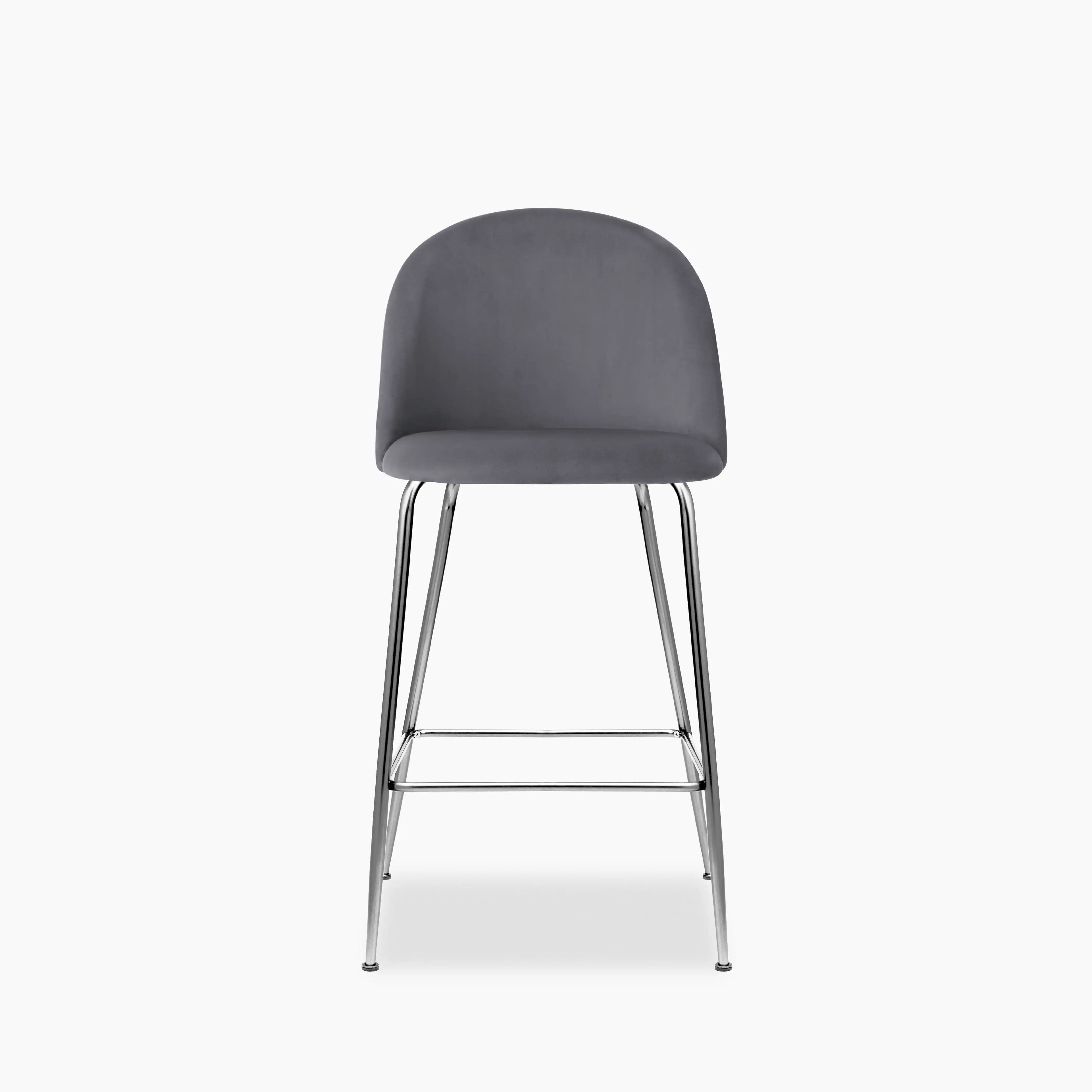 Heather Kitchen Stool | Grey Velvet