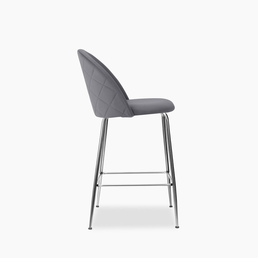 Heather Kitchen Stool | Grey Velvet