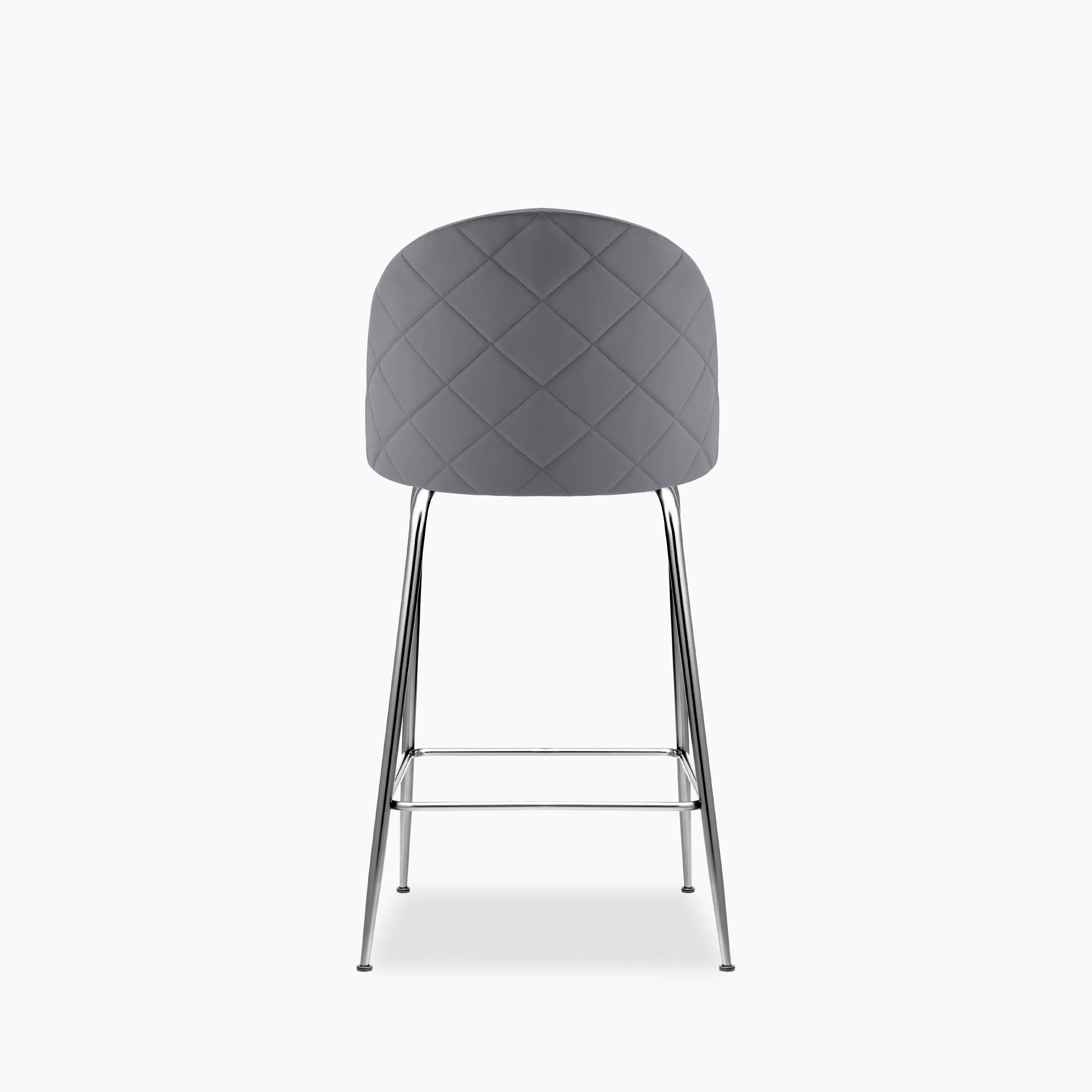 Heather Kitchen Stool | Grey Velvet