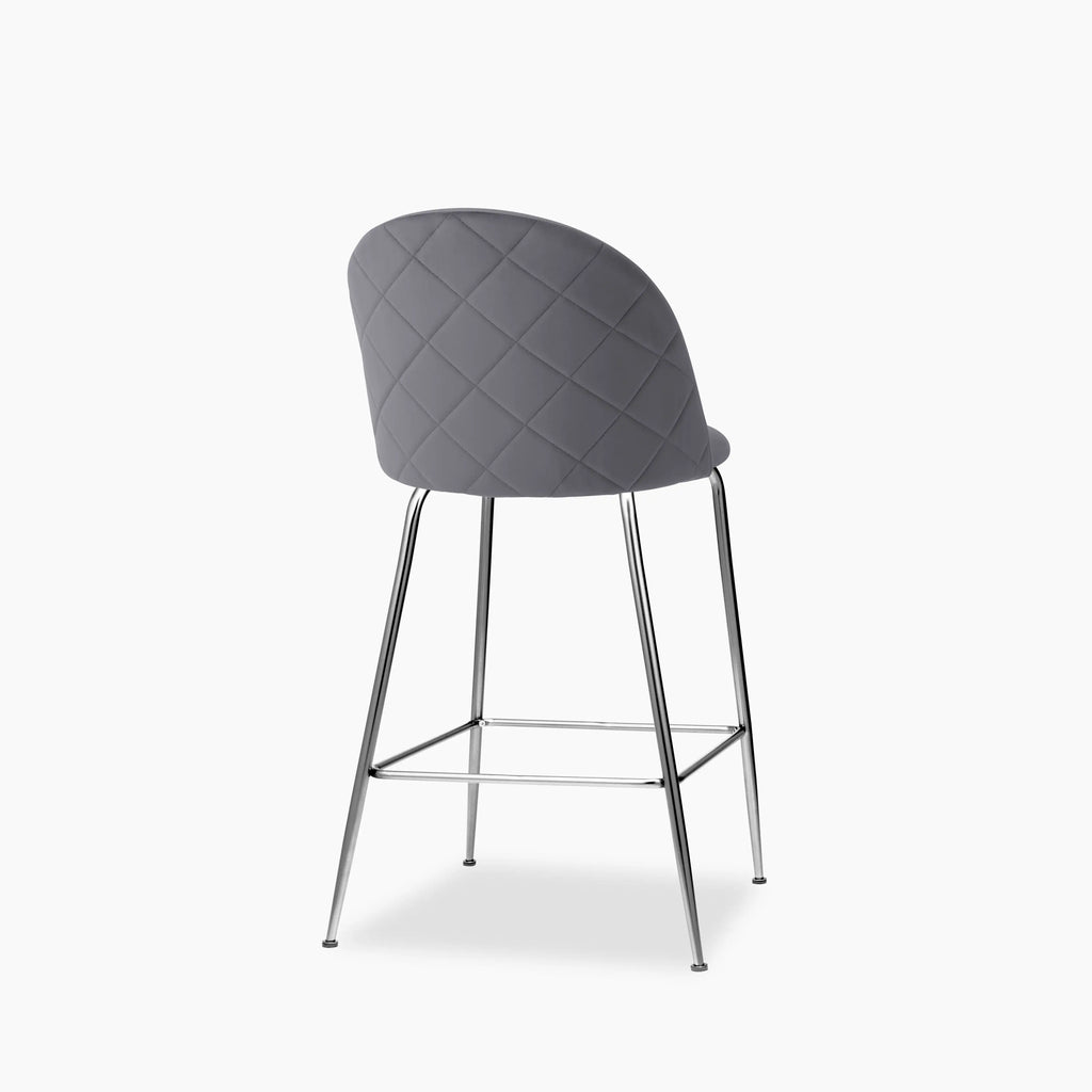 Heather Kitchen Stool | Grey Velvet