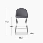 Heather Kitchen Stool | Grey Velvet