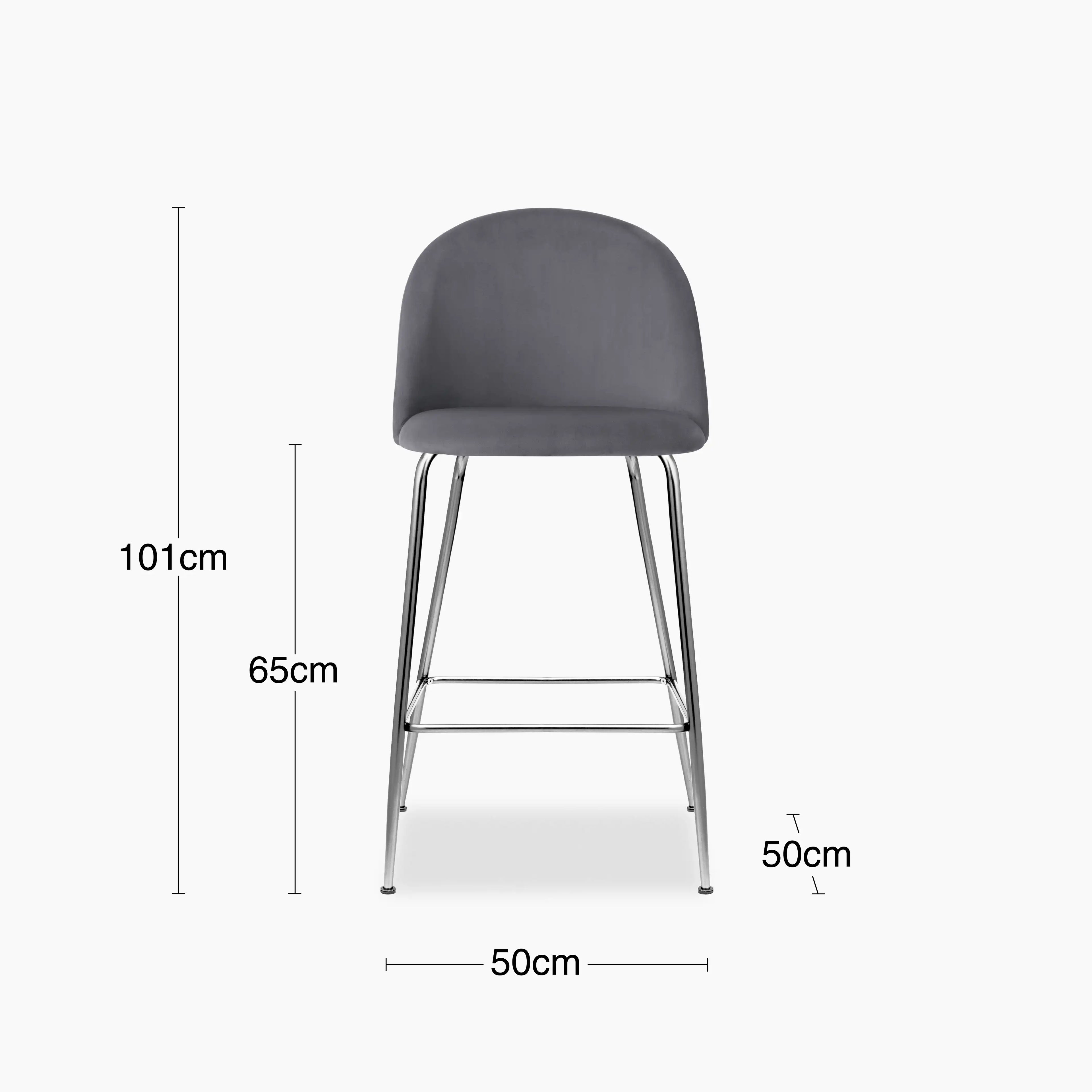 Heather Kitchen Stool | Grey Velvet
