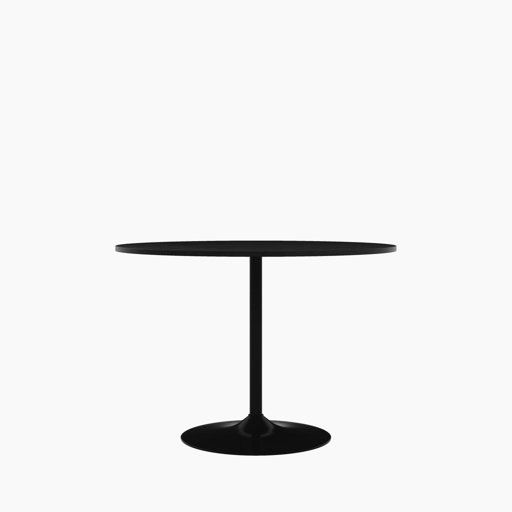 Isla 4 Seat Round Wooden Dining Table | Black Ash