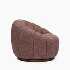 Ivy Swivel Armchair | Speckled Berry Red Boucle & Walnut