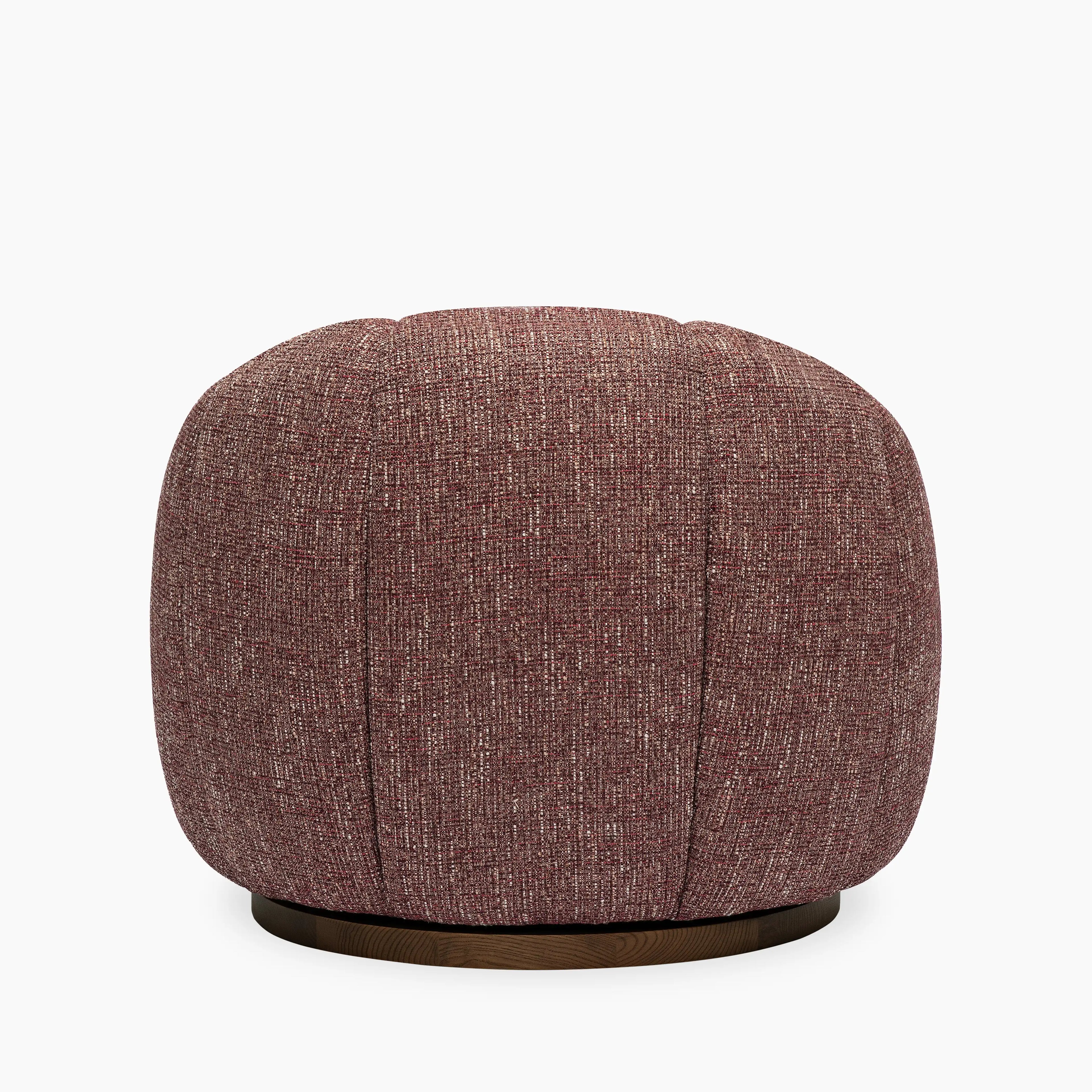 Ivy Swivel Armchair | Speckled Berry Red Boucle & Walnut