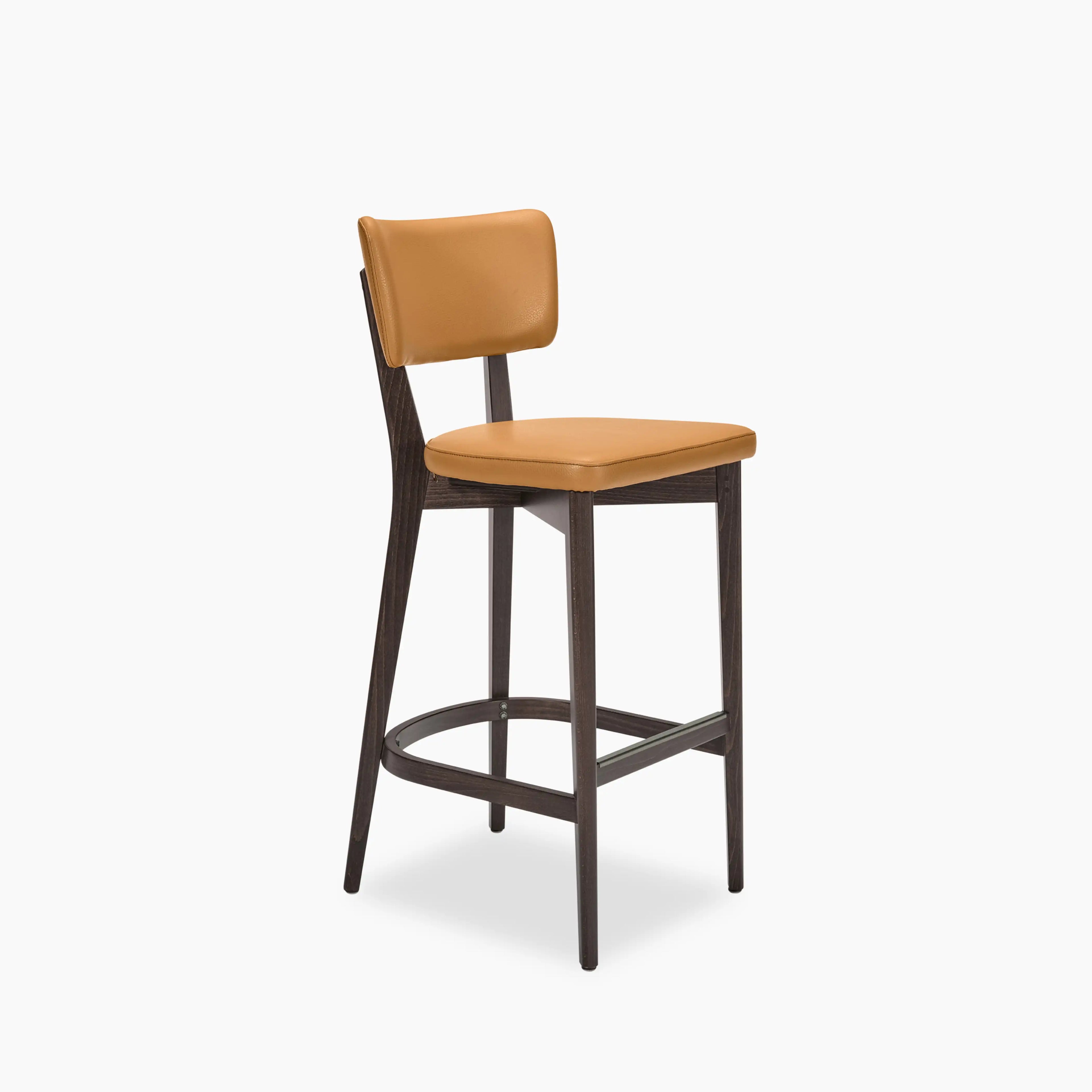 Eleanora Wooden Bar Stool | Smooth Seat & Backrest