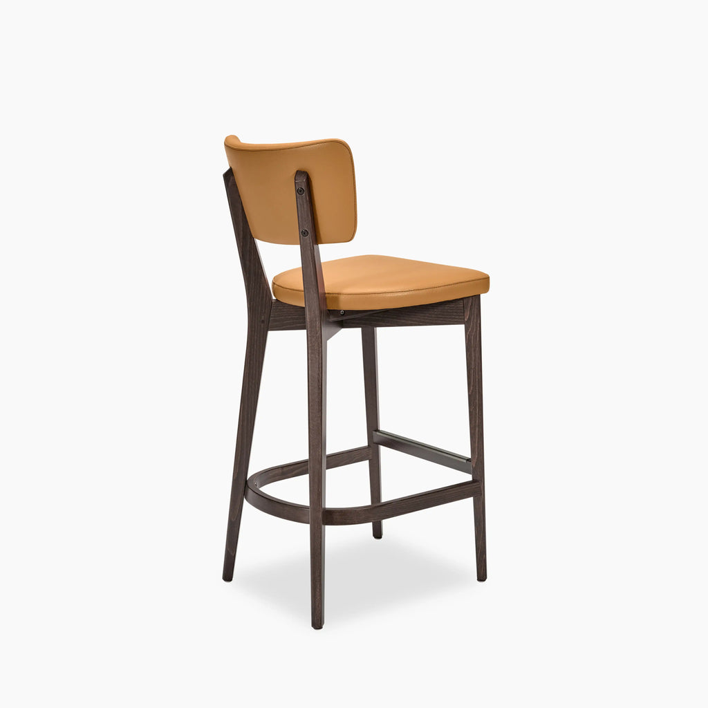 Eleanora Wooden Bar Stool | Smooth Seat & Backrest