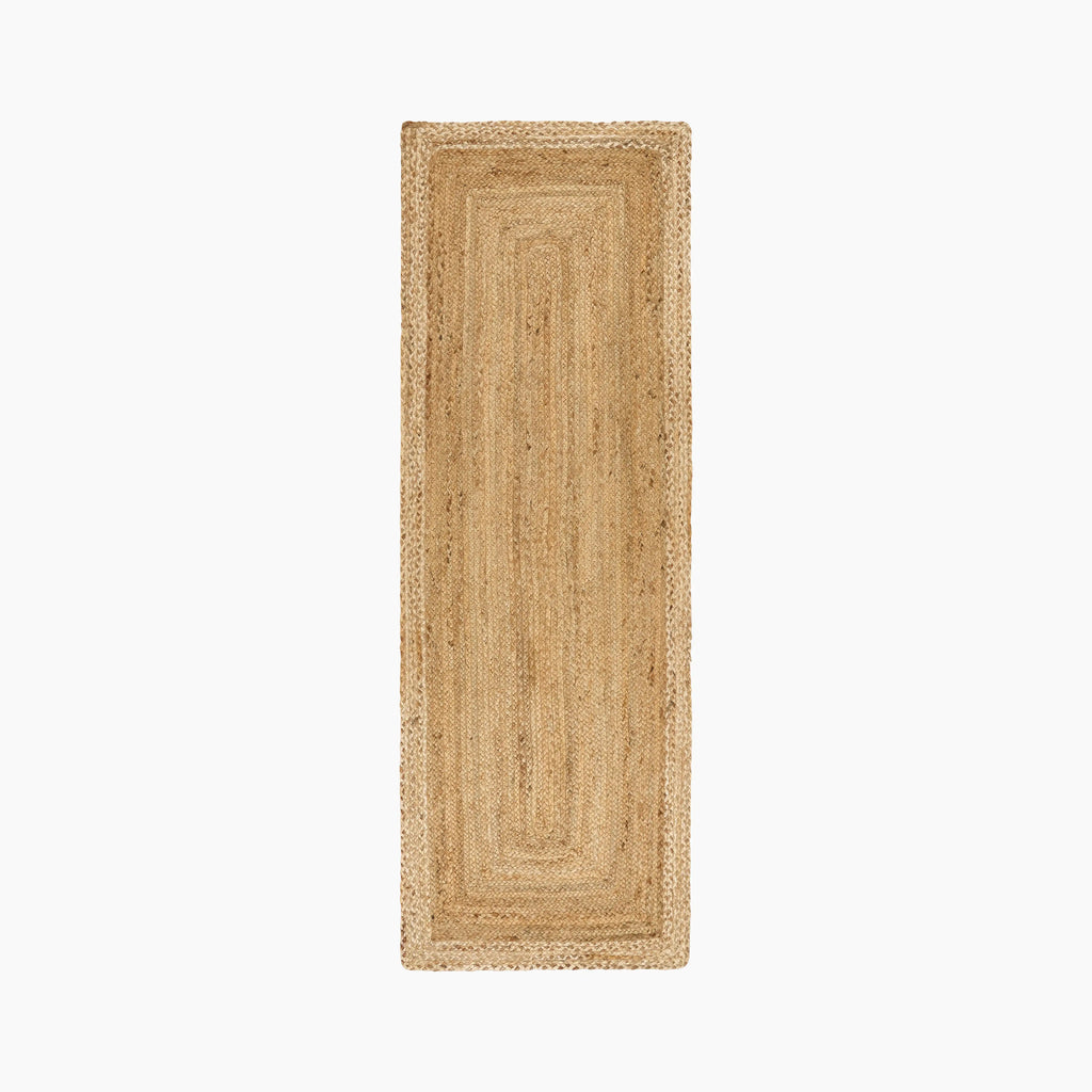 Jenson Border Jute Runner | White