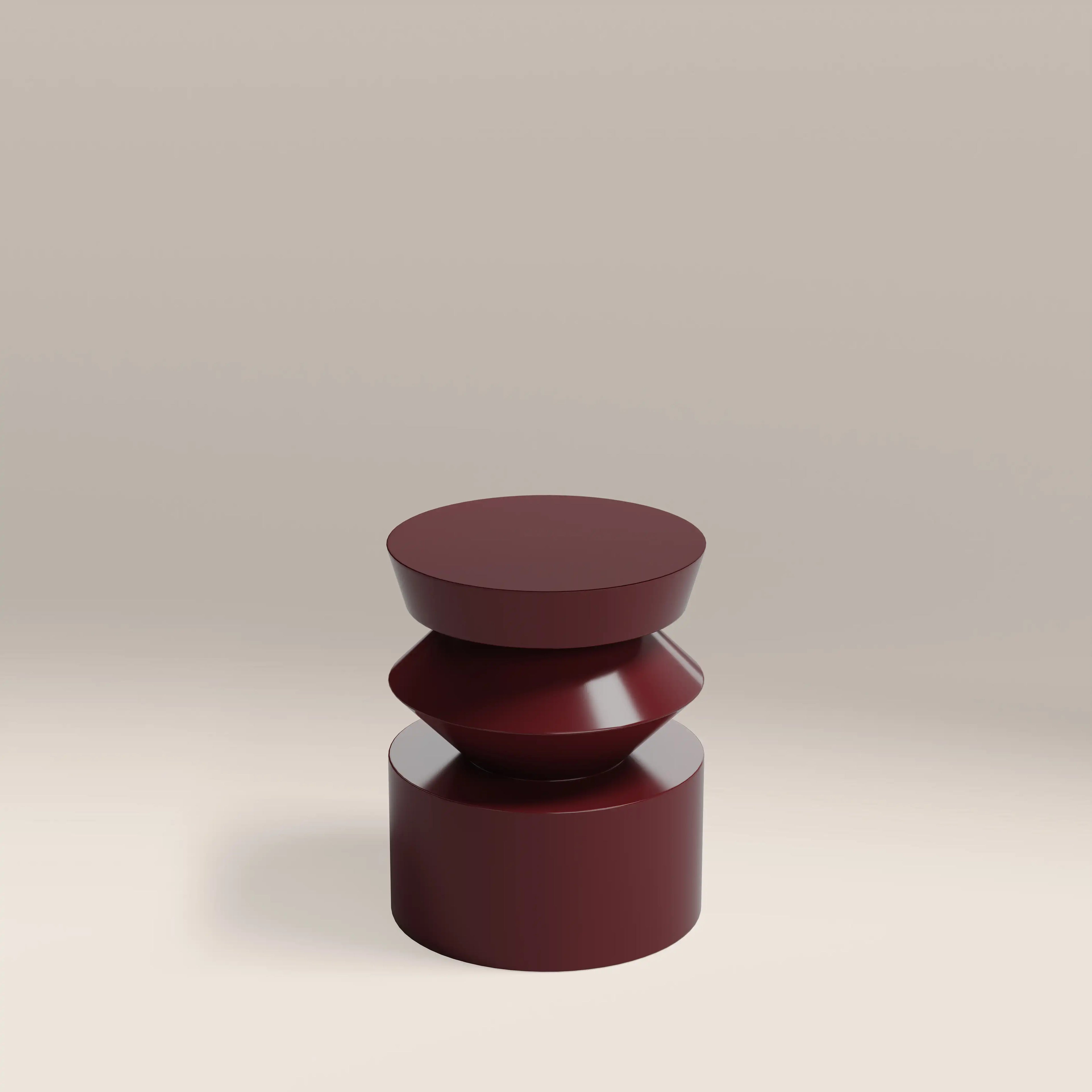 Kayla Round Side Table | High Gloss Burgundy