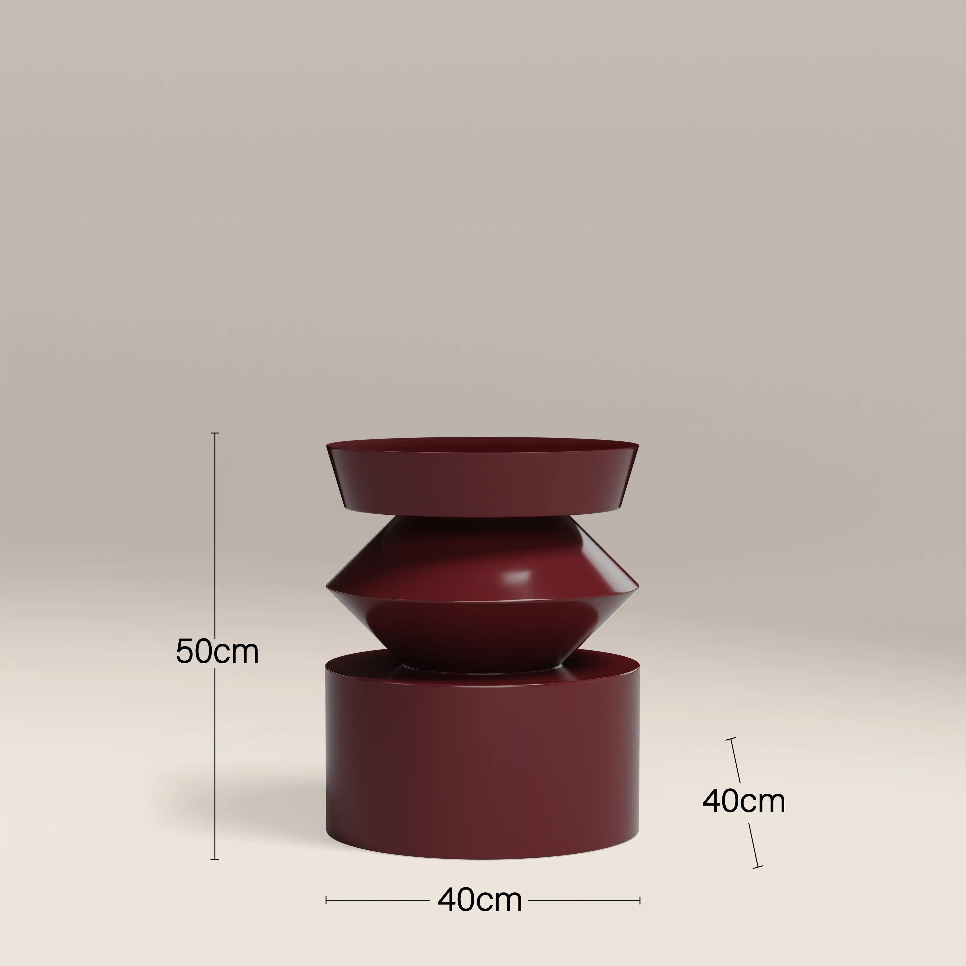 Kayla Round Side Table | High Gloss Burgundy