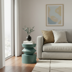 Kayla Round Side Table | High Gloss Sky Blue