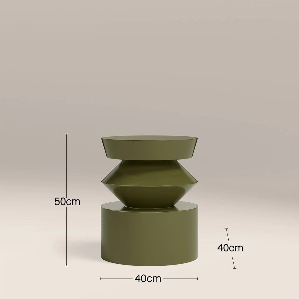 Kayla Round Side Table | High Gloss Olive Green
