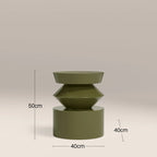 Kayla Round Side Table | High Gloss Olive Green