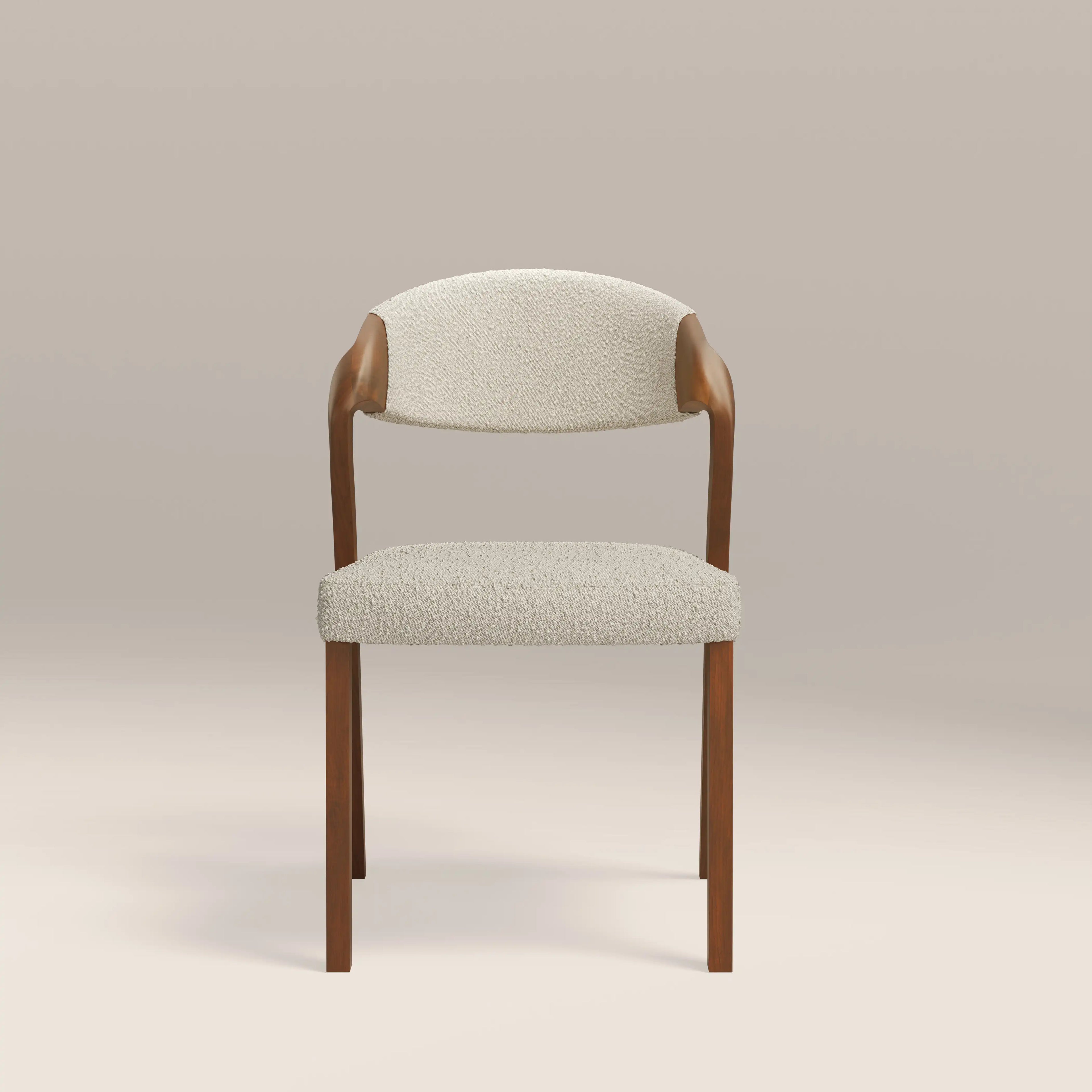 Kennedy Dining Chair | Speckled Stone Sustainable Boucle & Walnut